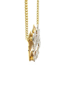 14K Ladies Diamond Cut with Diamonds Name Plate Necklace | Appx. 8.6 Grams
