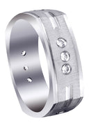 Diamond Mens Wedding Band | 0.36 Carats | Cross Satin Finish (Tyson)