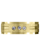 Yellow Gold Diamond Mens Wedding Band | 0.36 Carats | Cross Satin Finish (Tyson)