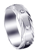 Diamond Mens Wedding Band | 0.4 Carats | Satin Finish (Edgar)