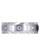 Diamond Mens Wedding Band | 0.4 Carats | Satin Finish (Edgar)