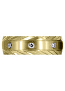 Yellow Gold Diamond Mens Wedding Band | 0.4 Carats | Satin Finish (Edgar)