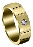 Yellow Gold Contemporary Diamond Mens Wedding Band | 0.12 Carats (Dallas)