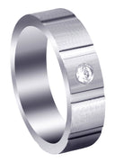 Diamond Mens Wedding Band | 0.1 Carats | Satin Finish (Marco)