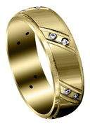 Yellow Gold Classic Diamond Mens Wedding Band | 0.18 Carats (Messiah)