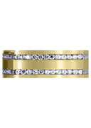 Yellow Gold Diamond Mens Wedding Band | 1.44 Carats | Satin Finish (Cruz)
