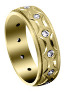 Yellow Gold Diamond Mens Wedding Band | 0.3 Carats | Satin Finish (Ali)