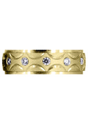 Yellow Gold Diamond Mens Wedding Band | 0.3 Carats | Satin Finish (Ali)