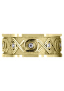 Yellow Gold Unique Mens Wedding Band | 0.15 Carats | Sand Blast / High Polish Finish (Finley)