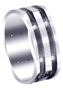 Diamond Mens Wedding Band | 0.32 Carats | Sand Blast / High Polish Finish (Dalton)