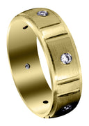 Yellow Gold Diamond Mens Wedding Band | 0.3 Carats | Satin Finish (Gideon)