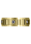 Yellow Gold Diamond Mens Wedding Band | 0.3 Carats | Satin Finish (Reed)