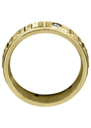 Yellow Gold Diamond Mens Wedding Band | 0.3 Carats | Satin Finish (Reed)