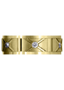 Yellow Gold Diamond Mens Wedding Band | 0.3 Carats | Satin Finish (Enzo)