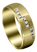Yellow Gold Classic Diamond Mens Wedding Band | 0.135 Carats (Dawson)