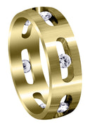 Yellow Gold Diamond Mens Engagement Ring | 0.6 Carats | Satin Finish (Dakota)