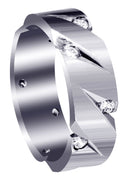Diamond Mens Wedding Band | 0.5 Carats | Satin Finish (Fabian)