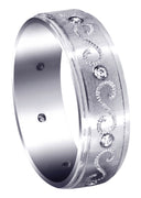 Diamond Mens Wedding Band | 0.16 Carats | Satin Finish (Quinn)