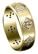 Yellow Gold Diamond Mens Wedding Band | 0.6 Carats | Satin Finish (Shawn)