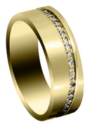 Yellow Gold Diamond Mens Engagement Ring | 0.45 Carats | Satin Finish (Sergio)
