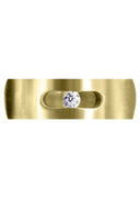 Yellow Gold Diamond Mens Wedding Band | 0.1 Carats | Satin Finish (Jett)