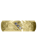 Yellow Gold Diamond Mens Wedding Band | 0.18 Carats | Satin Finish (Kyrie)
