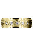Yellow Gold Diamond Mens Wedding Band | 0.64 Carats | Satin / High Polish Finish (Killian)