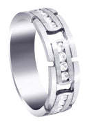 Diamond Mens Wedding Band | 0.36 Carats | Satin Finish (Gregory)
