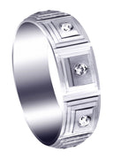 Diamond Mens Wedding Band | 0.24 Carats | Wire Matt Finish (Angelo)