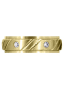 Yellow Gold Diamond Mens Wedding Band | 0.24 Carats | Satin Finish (Louis)