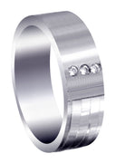 Diamond Mens Wedding Band | 0.06 Carats | Satin Finish (Lane)
