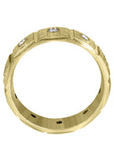 Yellow Gold Diamond Mens Wedding Band | 0.5 Carats | Diamond Cut Finish (Ronan)