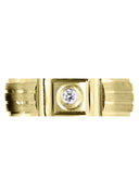 Yellow Gold Diamond Mens Engagement Ring | 0.07 Carats | Satin Finish (Jeffrey)