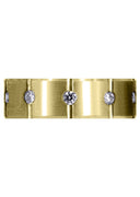 Yellow Gold Diamond Mens Wedding Band | 0.5 Carats | Satin Finish (Archer)