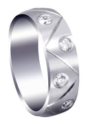 Diamond Mens Wedding Band | 1 Carats | Satin Finish (Milo)