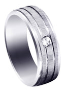 Diamond Mens Engagement Ring | 0.12 Carats | Cross Satin Finish (Kyler)