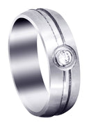 Diamond Mens Wedding Band | 0.1 Carats | Satin Finish (Erik)