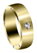 Yellow Gold Diamond Mens Wedding Band | 0.26 Carats | Satin Finish (Trenton)