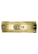 Yellow Gold Diamond Mens Wedding Band | 0.225 Carats | Satin Finish (Jared)