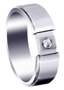 Diamond Mens Wedding Band | 0.07 Carats | Satin Finish (Adriel)