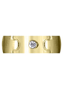 Yellow Gold Diamond Mens Wedding Band | 0.07 Carats | Cross Satin Finish (Caiden)