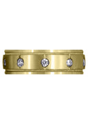 Yellow Gold Diamond Mens Wedding Band | 0.5 Carats | Satin Finish (Mario)