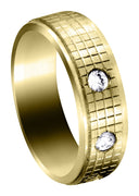 Yellow Gold Diamond Mens Wedding Band | 0.3 Carats | Diamond Cut Finish (Donovan)