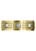 Yellow Gold Diamond Mens Wedding Band | 0.3 Carats | Diamond Cut Finish (Donovan)