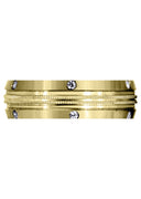 Yellow Gold Diamond Mens Wedding Band | 0.18 Carats | Satin Finish (Walker)