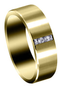 Yellow Gold Diamond Mens Engagement Ring | 0.15 Carats | Satin Finish (Landen)