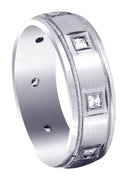 Diamond Mens Wedding Band | 0.4 Carats | Satin Finish (Cesar)