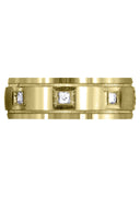 Yellow Gold Diamond Mens Wedding Band | 0.4 Carats | Satin Finish (Cesar)