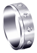 Diamond Mens Wedding Band | 0.5 Carats | Satin Finish (Martin)