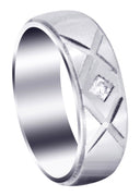 Diamond Mens Wedding Band | 0.10 Carats | Satin Finish (Frank)